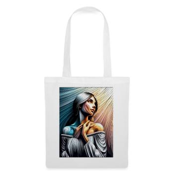 Woman stripes portrait - Tote Bag - white - Front