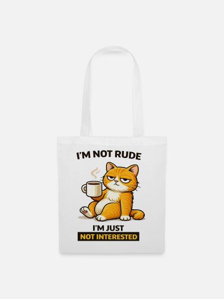Mürrische Katzenkaffee-Einstellung - Stoffbeutel - Weiß