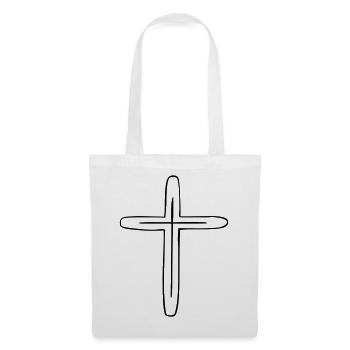 croix - Sac en tissu - blanc - Devant