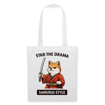 Samurai Shiba: Stab the Drama - Stoffbeutel - Weiß - Vorne