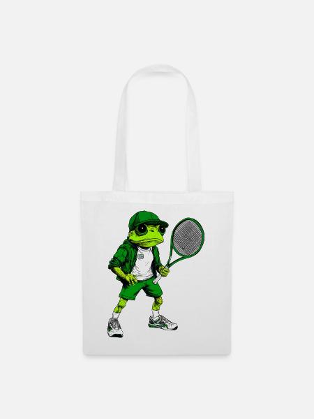 Tennis Frösche - Stoffbeutel - Weiß