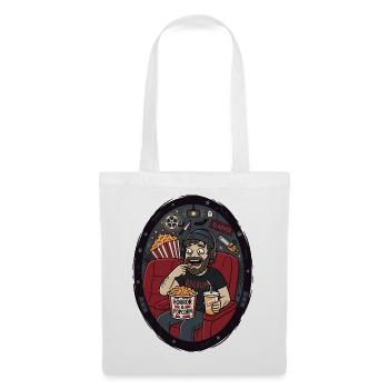 Cinéma d’horreur popcorn humour du soir - Sac en tissu - blanc - Devant