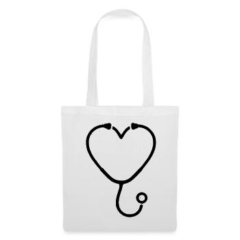 Plan de médecine cardiaque par stéthoscope - Sac en tissu - blanc - Devant