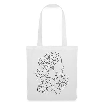 Botanical Line Art: Woman Profile - Tote Bag - white - Front