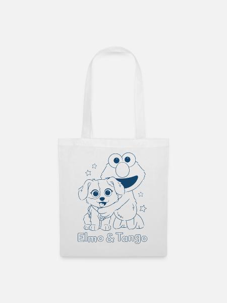 Sesamstraße Tango & Elmo als Kontur - Stoffbeutel - Weiß