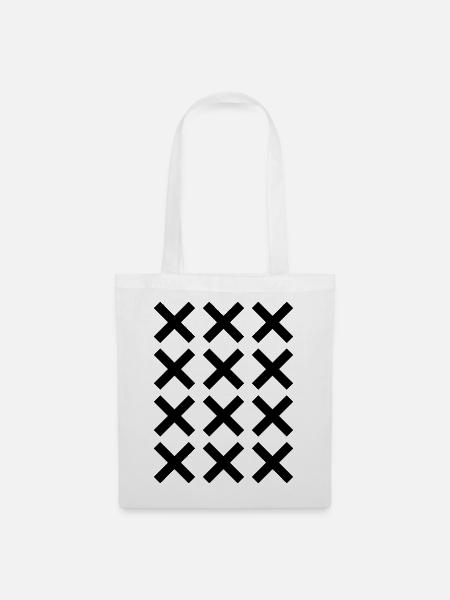 X-Muster-Gitterdesign - Stoffbeutel - Weiß