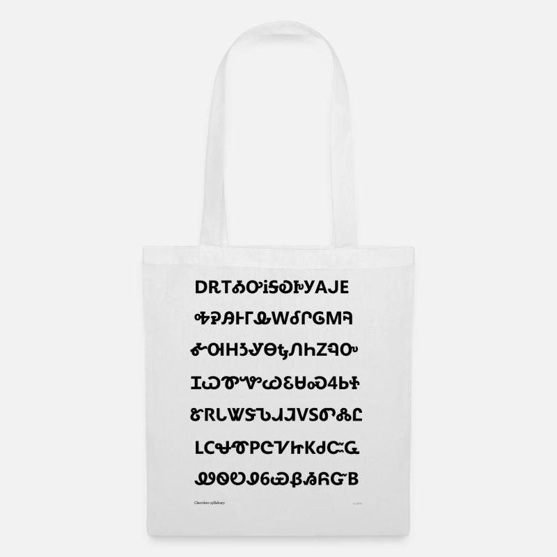 Cherokee Syllabary (black) - Tote Bag - white