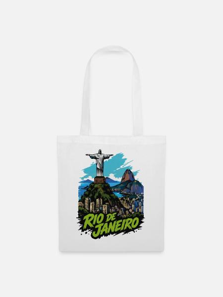 Rio de Janeiro Silhouette - Stoffbeutel - Weiß