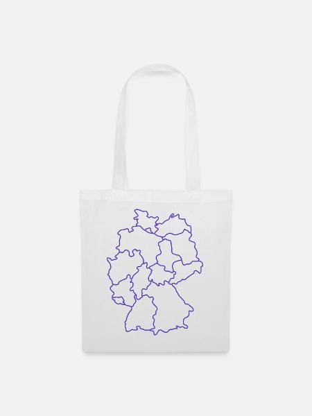 Karte Deutschlands mit Regionen - Stoffbeutel - Weiß