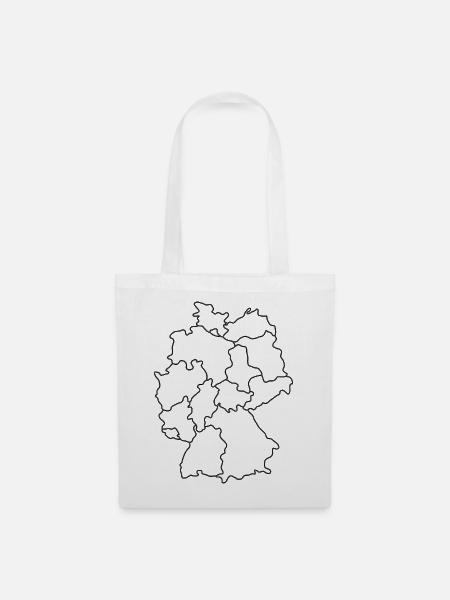 Karte von Deutschland - Stoffbeutel - Weiß