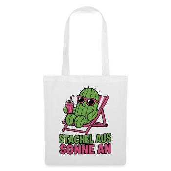 Stachel aus Sonne an Kaktus Sommer Urlaub Design - Stoffbeutel - Weiß - Vorne