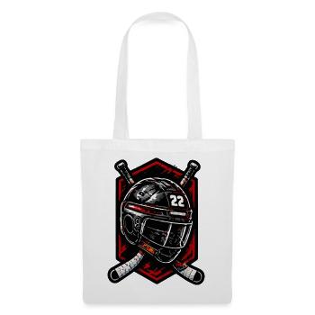 Roter Helm mit CrossSticks 22 - Stoffbeutel - Weiß - Vorne