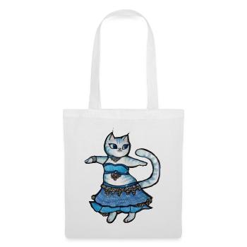 Blaues Kleid Katzendoodle - Stoffbeutel - Weiß - Vorne