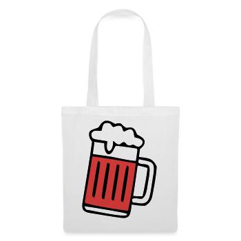 Roter Bierkrug Schaum Icon - Stoffbeutel - Weiß - Vorne