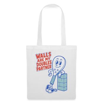 Padel – Walls Are My Doubles Partner - Stoffbeutel - Weiß - Vorne