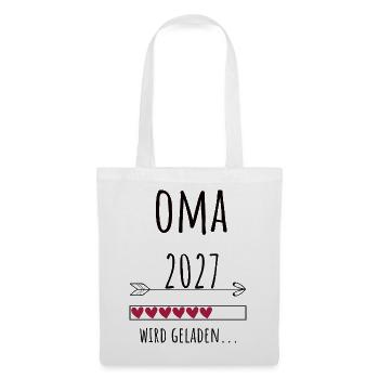 Werdende Oma 2027 – Schwangerschaft Verkünden - Stoffbeutel - Weiß - Vorne