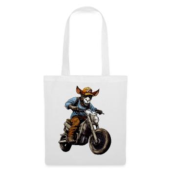 Motorrad Esel - Stoffbeutel - Weiß - Vorne