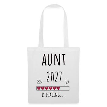 Pregnancy Announcement – Tante 2027 Geschenk - Stoffbeutel - Weiß - Vorne
