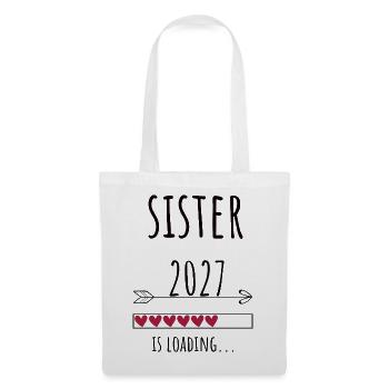 Pregnancy Announcement – Schwester 2027 Geschenk - Stoffbeutel - Weiß - Vorne