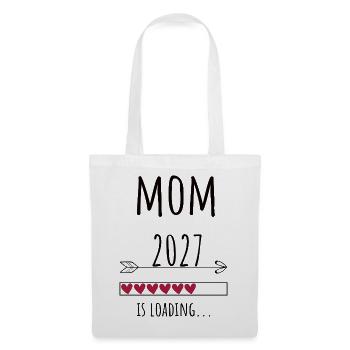 Pregnancy Announcement – Mama 2027 Geschenk - Stoffbeutel - Weiß - Vorne