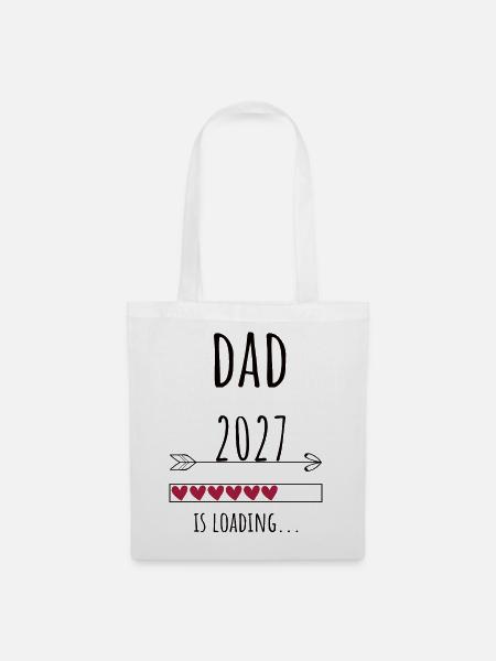 Pregnancy Announcement – Papa 2027 Geschenk - Stoffbeutel - Weiß