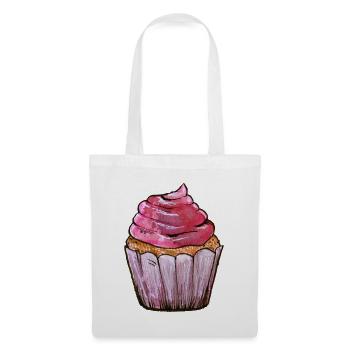 Pink Frost Cupcake Aquarell - Stoffbeutel - Weiß - Vorne