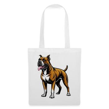 Boxer Dog Stand - Stoffbeutel - Weiß - Vorne
