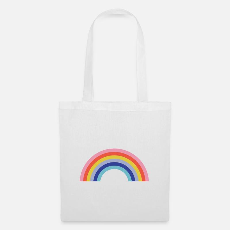 Regenbogen - Stoffbeutel - Weiß