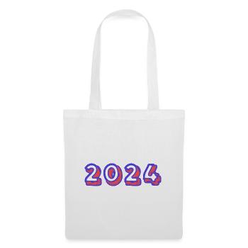 2024. FROHES NEUES JAHR. SILVESTER. NEUJAHR - Stoffbeutel - Weiß - Vorne
