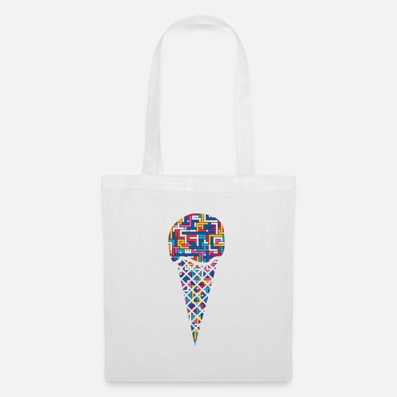 Eis Eiskugel Eiswaffel - Stoffbeutel - Weiß