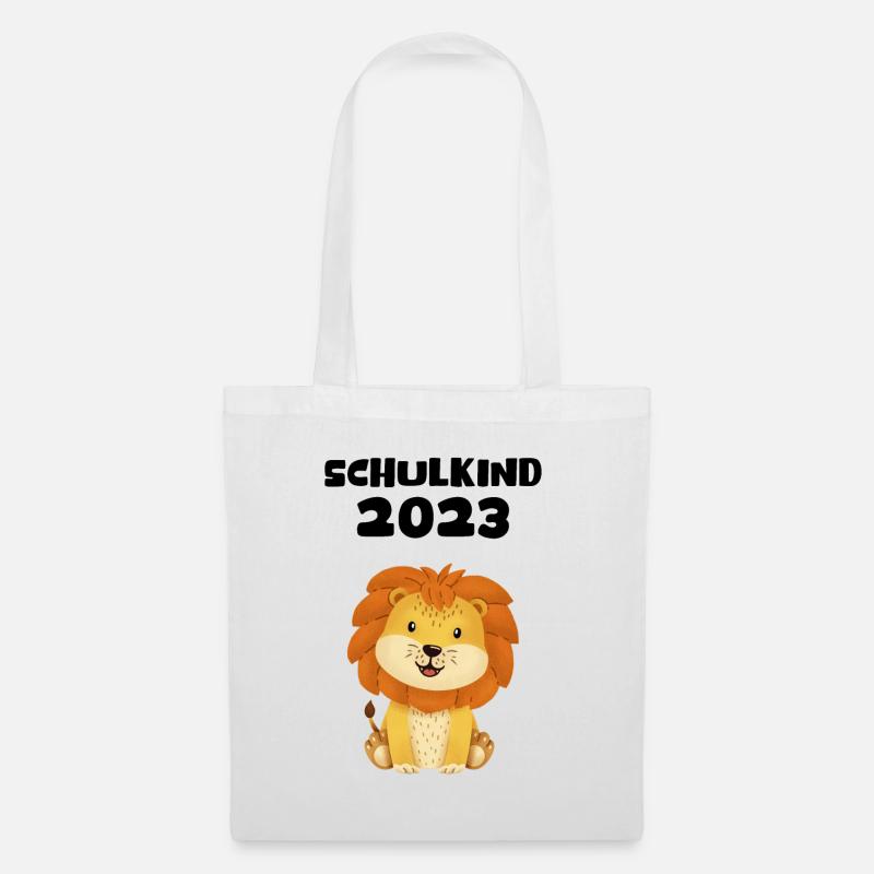 Schulkind 2023 Löwe Deko Einschulung Erstklässler - Stoffbeutel - Weiß