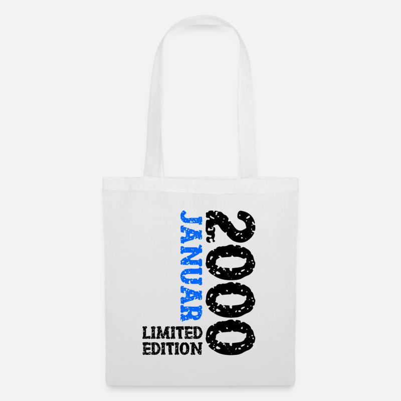 2000 Januar Limited Edition Deko Geburtstag Outfit - Stoffbeutel - Weiß