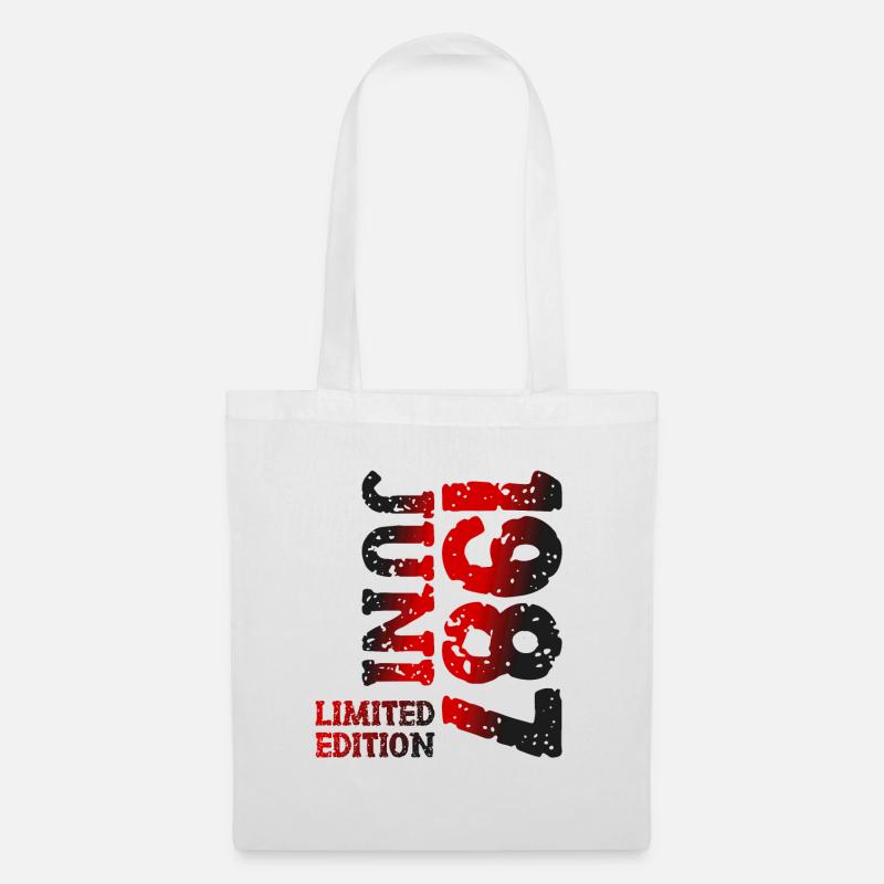 1987 Juni Limited Edition Geburtstag Geschenk - Stoffbeutel - Weiß