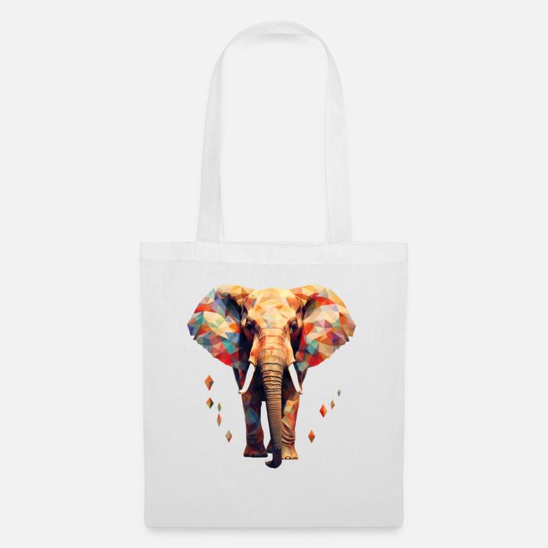 Geometric elephant - Tote Bag - white