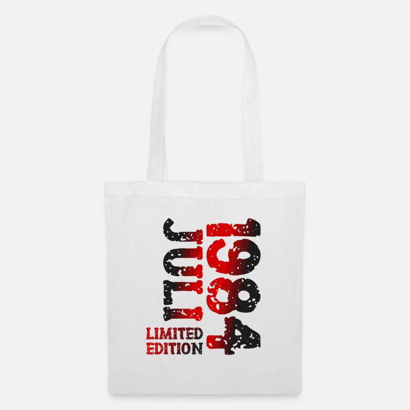 1984 Juli Limited Edition Geburtstag Geschenk - Stoffbeutel - Weiß
