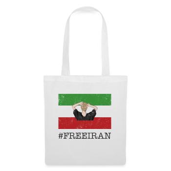 Neue iranische Flagge Kein Hijab weibliche Faustunterstützung - Stoffbeutel - Weiß - Vorne