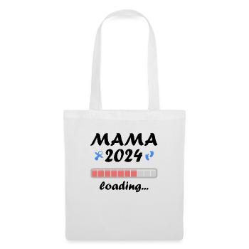 Mama 2024 Loading Schwangerschaft Bekanntgabe Baby - Stoffbeutel - Weiß - Vorne
