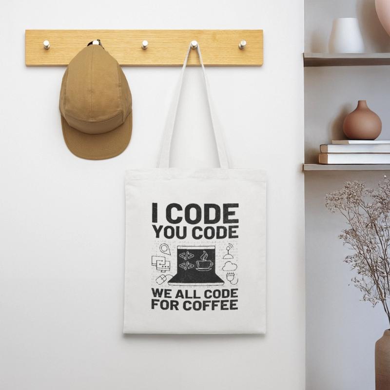 Kaffee-Codierung Programmierer Programmierer Entwickler Nerd Coff Stoffbeutel