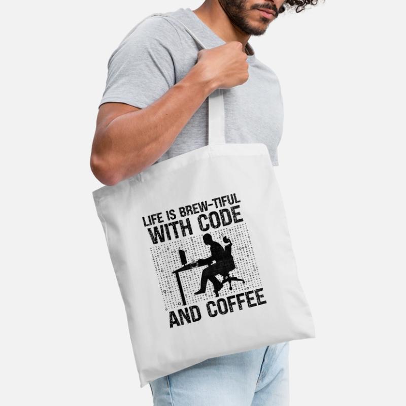 Café Codage Programmeur Codeur Développeur Nerd Coff Sac en tissu