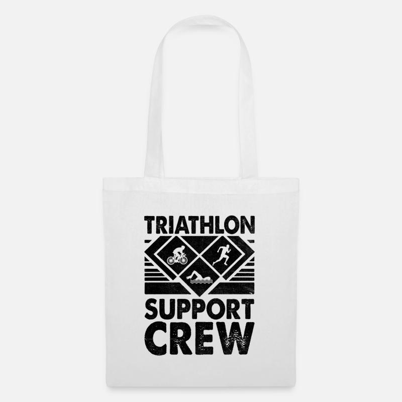 Triathlon Support Crew Schwimmen Rad Laufen Triathlet - Stoffbeutel - Weiß