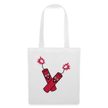 crazy 2 friends team couple party kracher sat - Tote Bag - white - Front