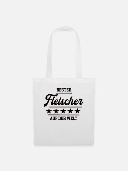 Bester Fleischer Weltbester Schlachter Fleischerei - Stoffbeutel - Weiß