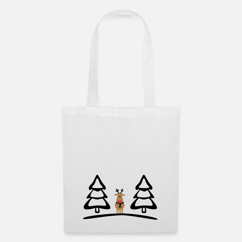 Weihnachten, Rentiere - Stoffbeutel - Weiß