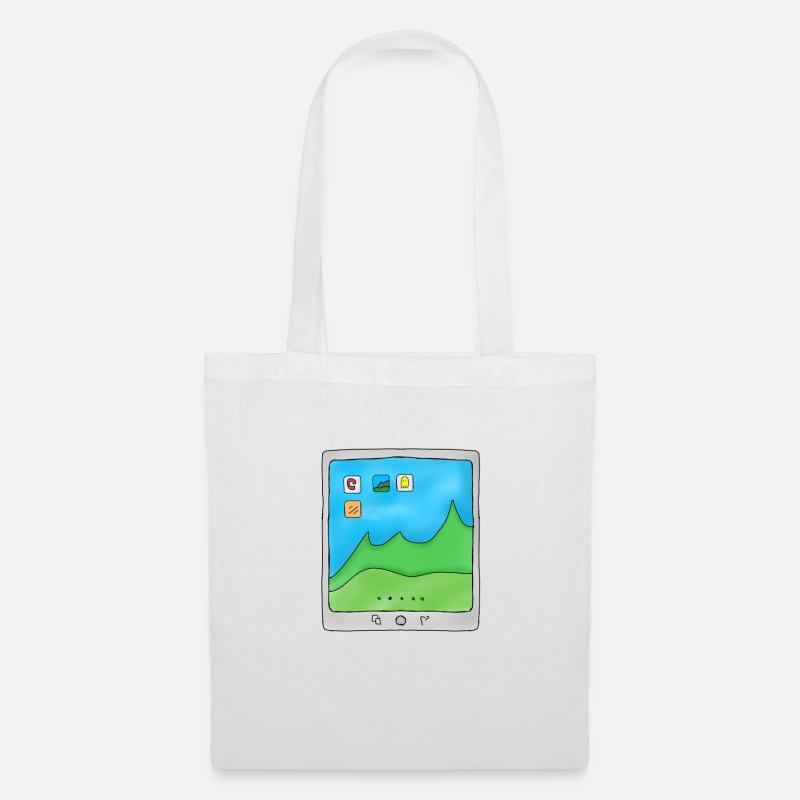 Tablet Mobile Phone Smartphone Logo Design Graphic Image - Tote Bag - white