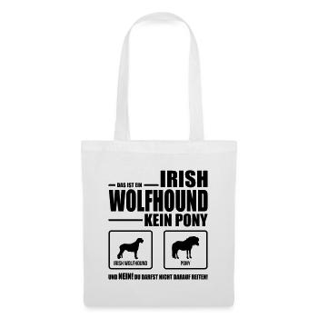 IRISH WOLFHOUND kein Pony Hundespruch WILSIGNS - Stoffbeutel - Weiß - Vorne
