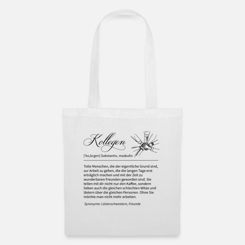 Kollegen Definition Liebe Kollegin Spruch Geschenk - Stoffbeutel - Weiß
