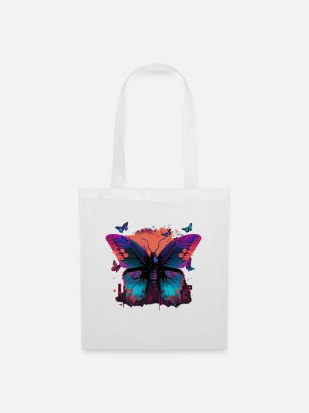 Chromatischer Schmetterling - Stoffbeutel - Weiß