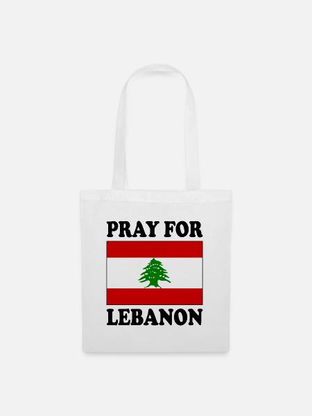 Libanon - Pray for lebanon - Stoffbeutel - Weiß