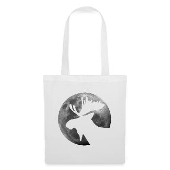 L’orignal dans la forêt de pleine lune animal - Sac en tissu - blanc - Devant