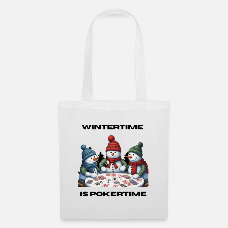 Wintertime is Pokertime - Stoffbeutel - Weiß